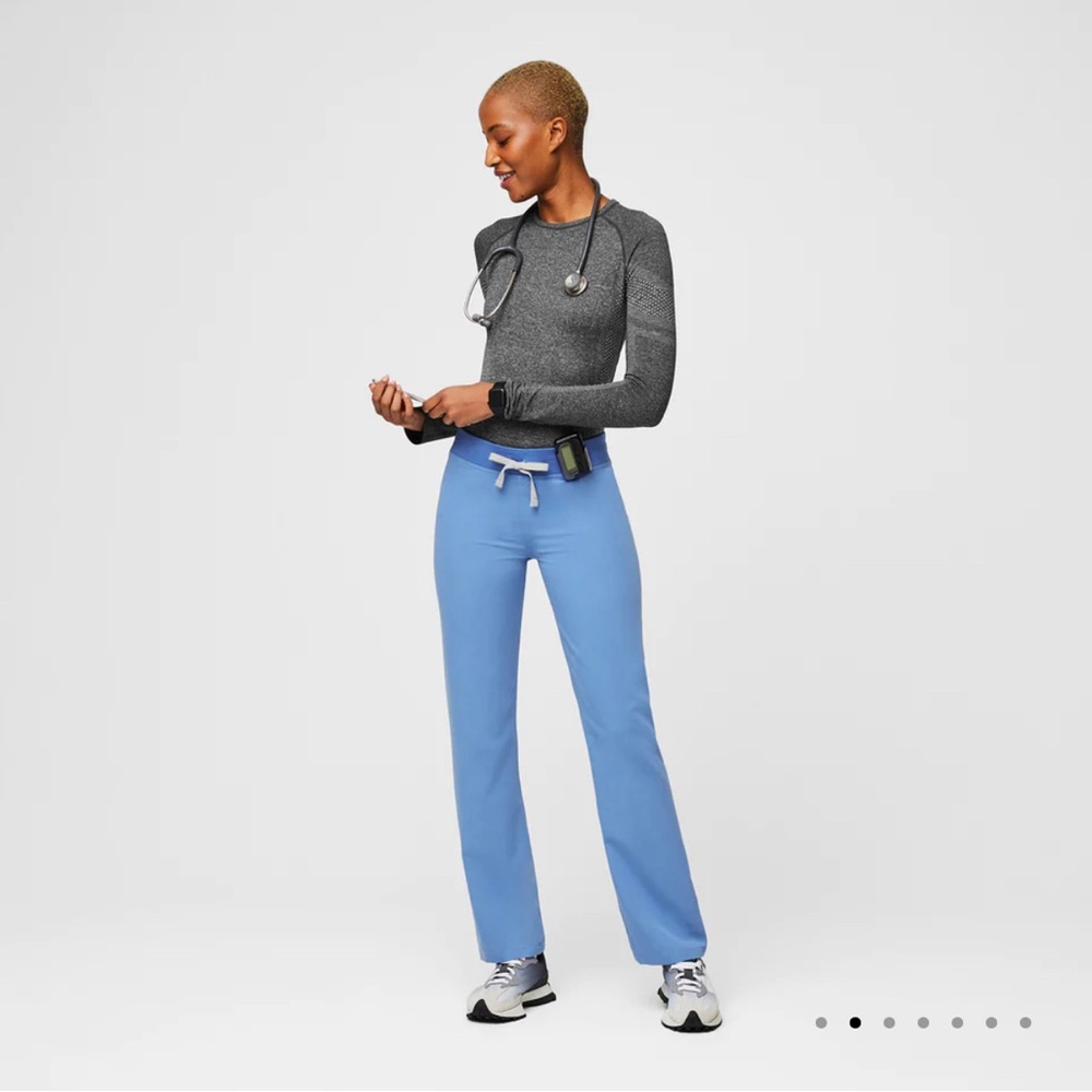 Figs Livingston Scrub Pants - Ceil Blue - Small Tall
